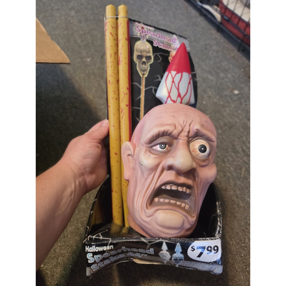 Nos Vintage 2007 Scary Yard Speak Head Stake  Halloween 44"